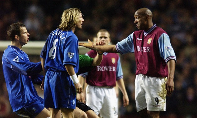Dion Dublin of Aston Villa and Robbie Savage of Birmingham in the Second City Derby, Sky Sports