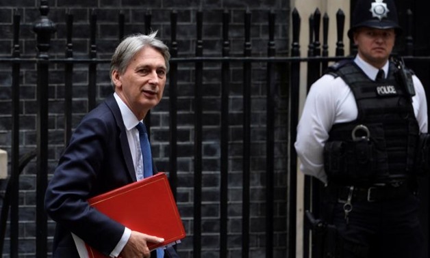 Britain's Finance Minister Philip Hammond leaves 10 Downing Street, London, Britain, October 24 2017. REUTERS/Mary Turner
