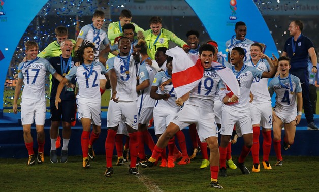 England celebrate winning the 2017 FIFA U-17 World Cup REUTERS/Danish Siddiqui