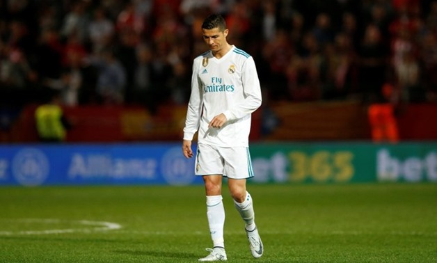 Real Madrid’s Cristiano Ronaldo looks dejected REUTERS