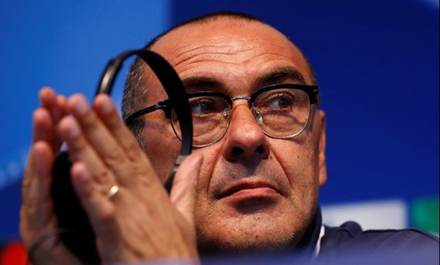 Napoli coach Maurizio Sarri during the press conference Action Images via Reuters