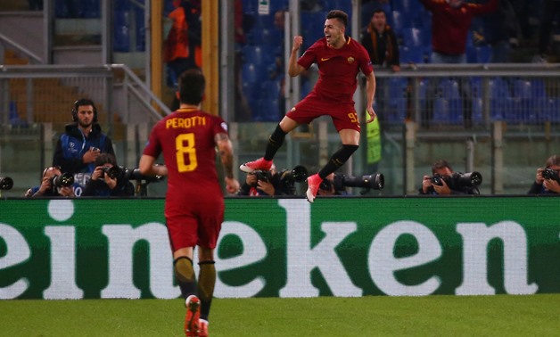 AS Roma's Stephan El Shaarawy celebrates scoring their second goal REUTERS/Alessandro Bianchi