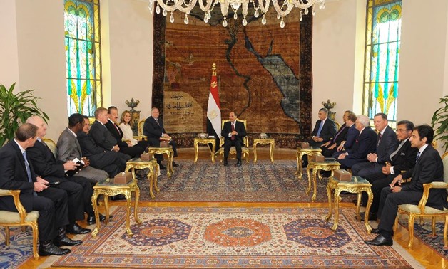 President Abdel Fatah al-Sisi meets with a delegation of U.S. Evangelical heads – Press Photo