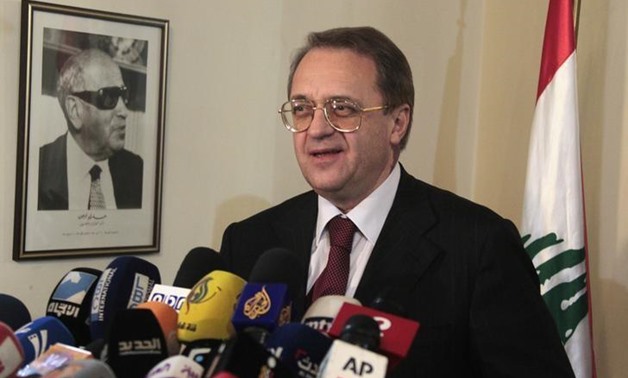 Russia's Deputy Foreign Minister Mikhail Bogdanov talks during a news conference at the Foreign Ministry in Beirut December 5, 2014.
