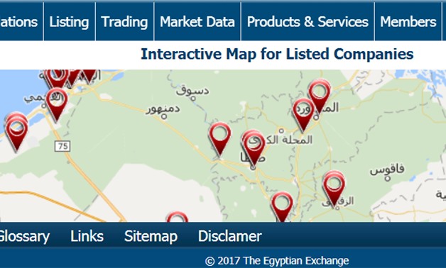 EGX interactive map- Screenshot of EGX website
