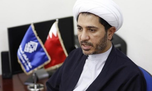 Bahrain's main opposition party Al Wefaq leader Sheikh Ali Salman speaks to Reuters at the party's headquarters in Bilad Al Qadeem, west of Manama, October 28, 2014. REUTERS/Hamad I Mohammed