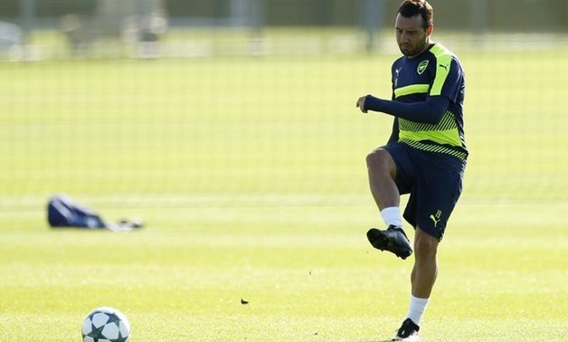Britain Soccer Football - Arsenal Training - Arsenal Training Ground - 18/10/16 Arsenal's Santi Cazorla during training Action Images via Reuters 