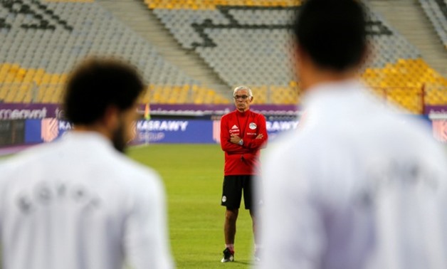 2018 World Cup Qualifications - Africa - Egypt Training - Borg El Arab Stadium, Alexandria, Egypt - October 7, 2017 - Egypt's head coach Hector Cuper looks on during the training session. REUTERS