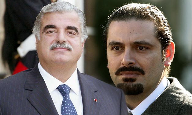 (L) Former Prime Minister of Lebanon Rafic Hariri, (R) Former Prime Minister of Lebanon Saad Hariri - Photo compiled by Egypt Today