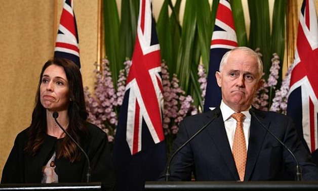 Conservative Australian premier Malcolm Turnbull (R) turned down Wellington's offer to resettle refugees as he met his centre-left New Zealand counterpart Jacinda Ardern (L) for the first time Sunday in Sydney