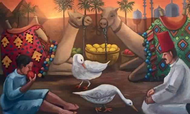 Painting by Vicky Tesmer “A Day in Egypt” (Photo courtesy of Vicky Tesmer official website)