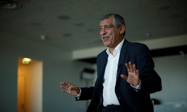 Portuguese soccer team coach Fernando Santos speaks during an interview with Reuters in Oeiras - REUTERS