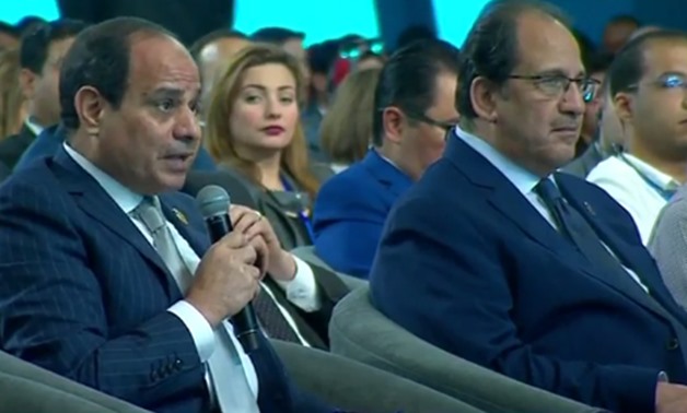 President Abdel Fatah al-Sisi at the WYF, Monday – photo courtesy of youtube