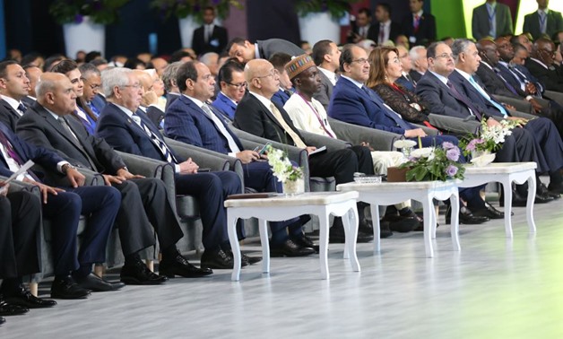President Abdel Fatah al-Sisi participating in a session at the World Youth Forum held in Sharm El-Sheikh, Monday November 7, 2017 - Press photo