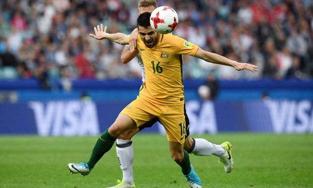 Australia's defender Aziz Behich says Australia will be ready to cope with an intimidating atmosphere when the Socceroos face Honduras at home in the first leg of their crucial World Cup playoff - AFP / FRANCK FIFE