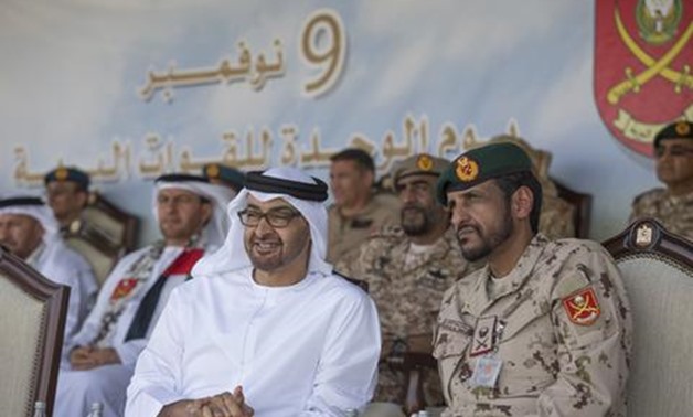 Sheikh Mohammed bin Zayed, Crown Prince of Abu Dhabi and Deputy Supreme Commander of the UAE Armed Forces and other UAE leaders attend the 26th Anniversary Ground Forces unification celebrations at Zayed Military City in Abu Dhabi - THE NATIONAL
