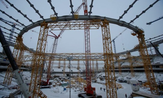 A general view shows the Yekaterinburg Arena stadium under construction, that will host 2018 FIFA World Cup matches, in Yekaterinburg, Russia, REUTERS
