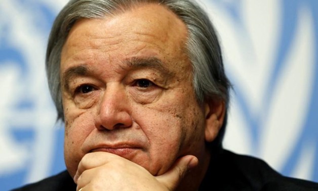 Antonio Guterres, High Commissioner for Refugees, pauses during a news conference for the launch of the Global Humanitarian Appeal 2016 at the United Nations European headquarters in Geneva, Switzerland December 7, 2015. REUTERS/Denis Balibouse/File photo