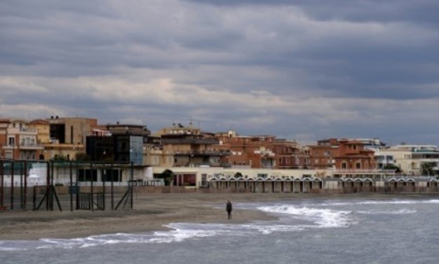 Ostia Lido in Ostia, on the outskirts of Rome,under gloomy skies on Friday - AFP