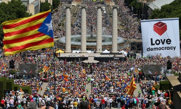 A general view of the pro-independence rally in Barcelona, Spain June 11, 2017. REUTERS/Albert Gea