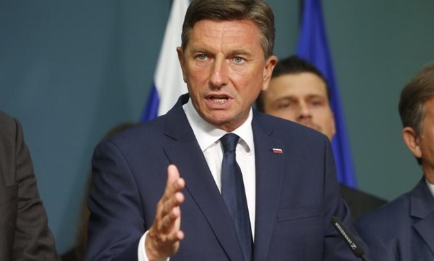 Presidential candidate Borut Pahor speaks during a news conference after the first round of the presidential election in Ljubljana, Slovenia October 22, 2017. REUTERS/Srdjan Zivulovic
