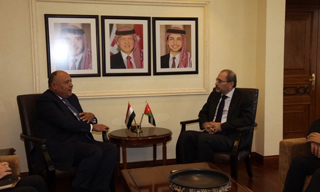 Foreign Minister Sameh Shoukry holds talks with his Jordanian counterpart Ayman Safadi – Press Photo