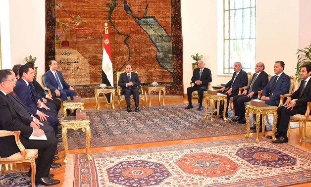 Sisi meets with Tunisian Prime Minister Youssef Chahed in the presence of Prime Minister Sherif Ismail and a number of ministers and senior officials from both sides – Press Photo 