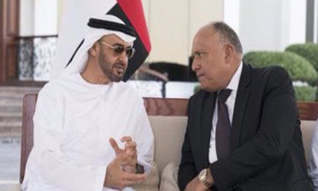 Foreign Minister, Sameh Shoukry, meets Sheikh Mohamed bin Zayed Al Nahyan, Crown Prince of Abu Dhabi