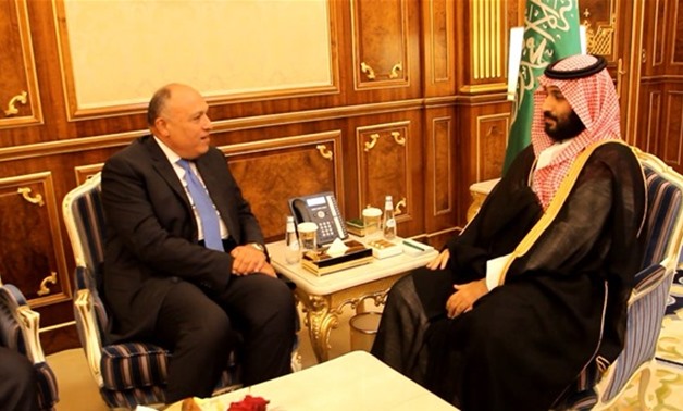 Shoukry discusses Arab National Security issues with Saudi Crown Prince Mohamed bin Salman