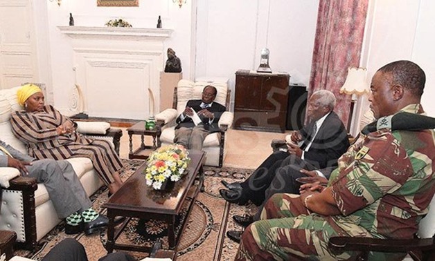 President Mugabe in a meeting with the ZDF Commander General Chiwenga, South African Minister of Defence Minister Mapisa-Nqakula, Zimbabwe Defence Minister Dr Sekeramayi and Zimbabwe State Security Minister Kembo Mohadi at State House in Harare - REUTERS