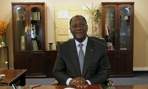 Ivory Coast's President Alassane Ouattara talks during an interview with Reuters at his office in Abidjan October19, 2015. REUTERS/Luc Gnago
