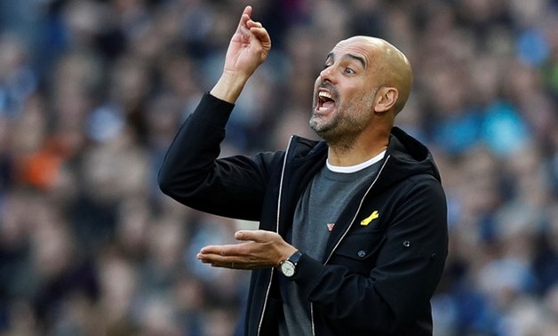 Soccer Football - Premier League - Manchester City vs Arsenal - Etihad Stadium, Manchester, Britain - November 5, 2017 Manchester City manager Pep Guardiola REUTERS/Phil Noble EDITORIAL USE ONLY. No use with unauthorized audio, video, data, fixture lists,