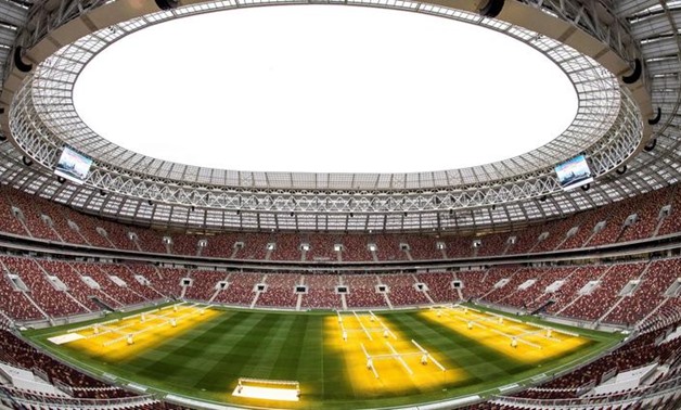 A general view shows the pitch and the tribunes of the Luzhniki Stadium in Moscow (MLADEN ANTONOV / AFP/Getty Images)