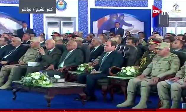 President Abdel Fatah al-Sisi inaguretes on Saturday Middle East's largest fish farm in Kafr el-Sheikh - Screen shot from extra news live
