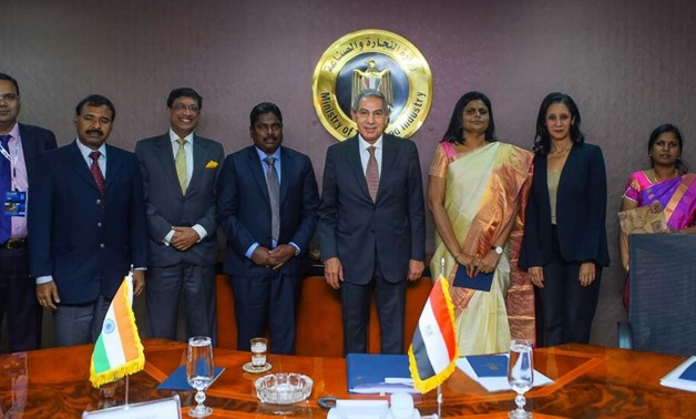 Trade Minister Tarek Kabil during his meeting with the Indian delegation - press photo