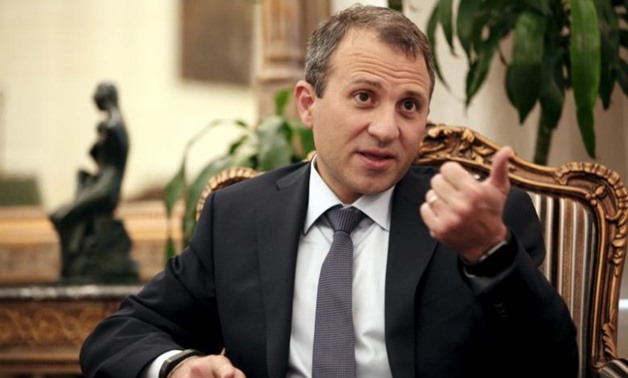 FILE PHOTO - Lebanon's Foreign Minister Gebran Bassil talks during an interview with Reuters at his office in Beirut September 10, 2015. REUTERS/Jamal Saidi

