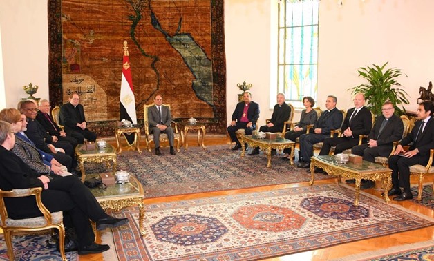 File - Sisi meets with protestant community leaders in Cairo in June 19, 2012