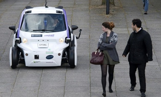 An self-driving vehicle being tested in a pedestrian zone of London - AFP