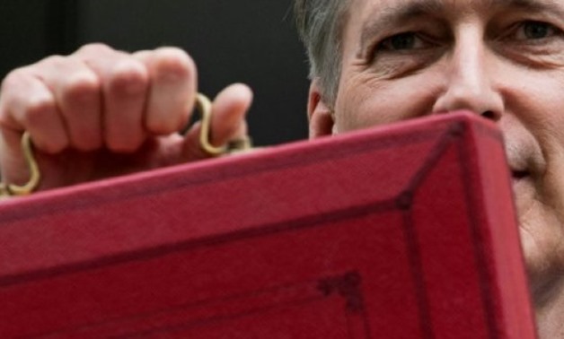 © AFP/File / by Roland JACKSON | Britain's Chancellor of the Exchequer Philip Hammond holds up the ministerial budget box