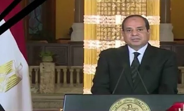 Still image from President Abdel Fatah al-Sisi's T.V. speech  Nov. 24, 2017 following Arish attack - YouTube/Extra News