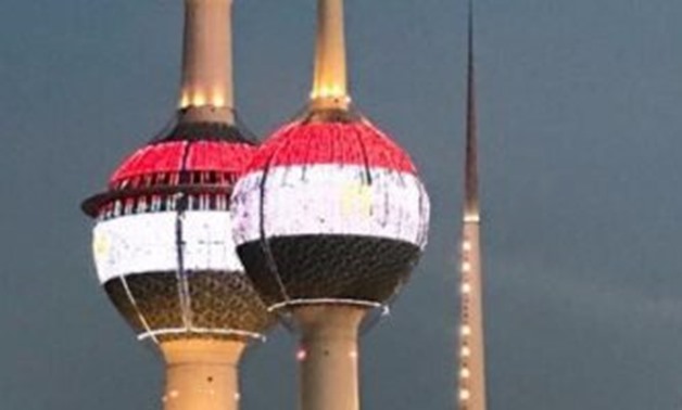 File - Egyptian National Flag appears on Kuwaiti landmark towers on 25 November 2017