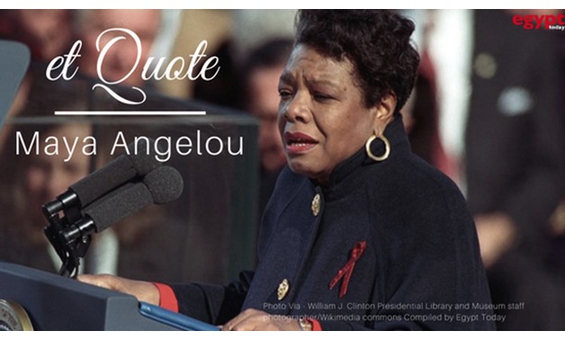 Maya Angelou reciting her poem "On the Pulse of Morning" at Bill Clinton's presidential inauguration in 1993 - William J. Clinton Presidential Library and Museum staff photographer/Wikimedia commons - Compiled by Egypt Today Staff