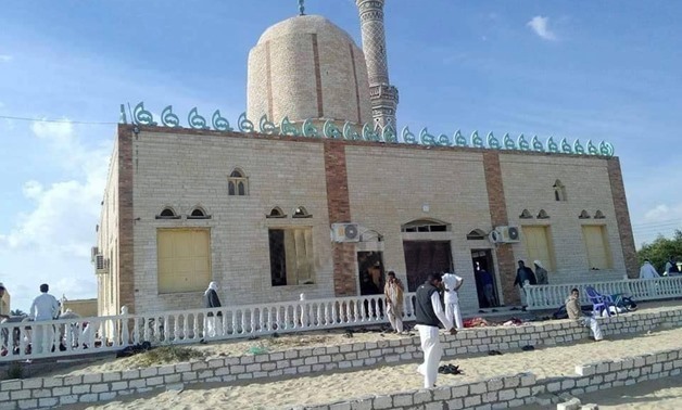 Al-Rawdah Mosque in North Sinai hit by terrorist attack on November 24, 2017 - press photo