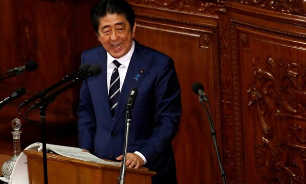 FILE PHOTO - Japan's Prime Minister Shinzo Abe makes a policy speech at the start of
