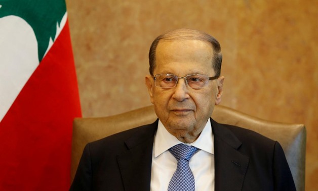 File- Lebanese President Michel Aoun is seen at the presidential palace in Baabda, Lebanon, November 7, 2017. REUTERS/Mohamed Azakir