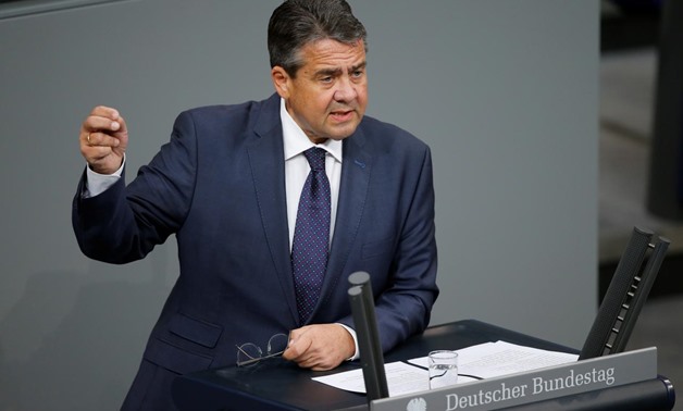 German Foreign Minister Sigmar Gabriel speaks during a session of the Bundestag, German lower house of Parliament in Berlin, Germany, November 21, 2017. REUTERS/Axel Schmidt
