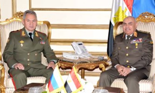 Defense and Military Production Minister Sedki Sobhi probed Wednesday with his Russian counterpart Sergei Shoigu military cooperation in Cairo - EGYPT TODAY