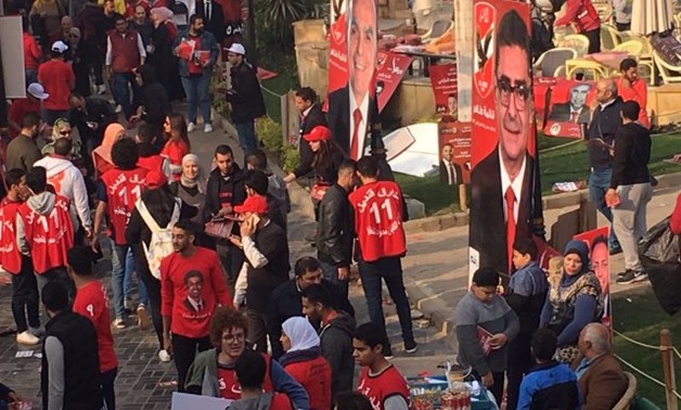 FILE – Al-Ahly members voting for their candidates in Al-Ahly elections at El-Gezirah