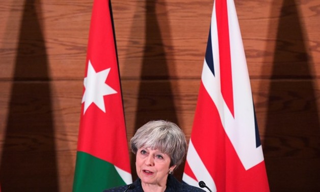 Britain's Prime Minister Theresa May attends a press conference, in Amman, Jordan, November 30, 2017 REUTERS/Toby Melville