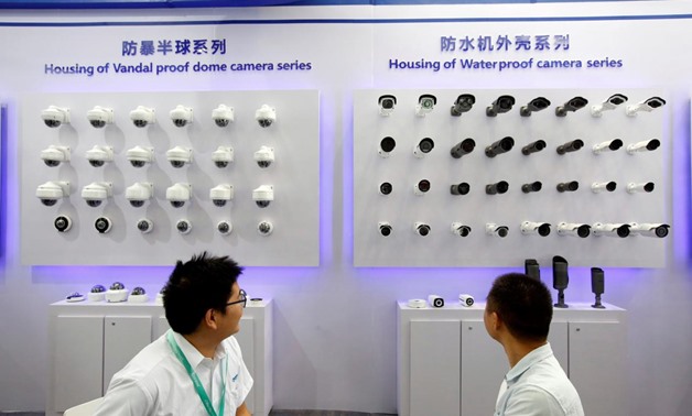 A manufacturer displays camera housing during the China Public Security Expo in Shenzhen, China October 30, 2017. Picture taken Octoberr 30, 2017. REUTERS/Bobby Yip
